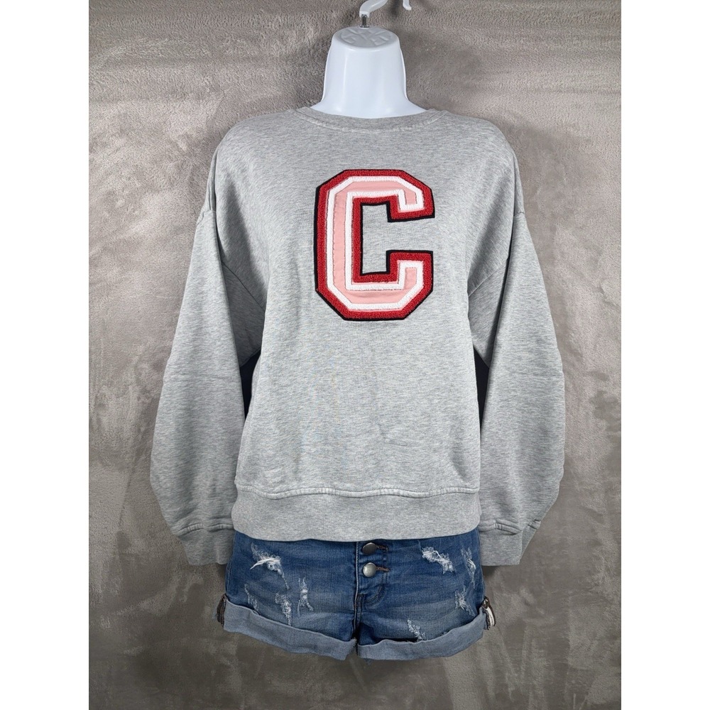 Closed Sweatshirt Womens XL Gray Logo Graphic Crewneck Pullover Oversized